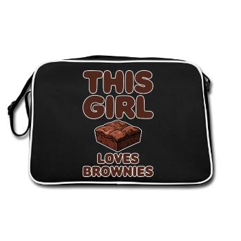 Brownies Saying Girl Funny Brownie Gift - Retro Bag - black/white - Back