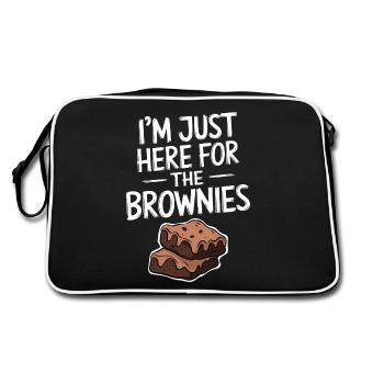 Brownies Saying Pastry Funny Brownie Gift - Retro Bag - black/white - Back
