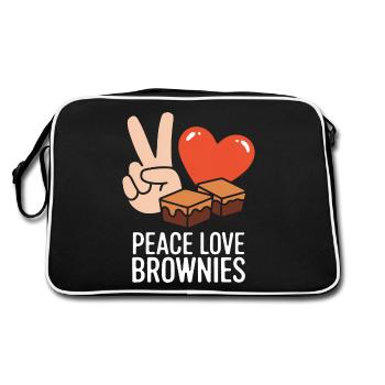 Brownies Saying Pastry Funny Brownie Gift - Retro Bag - black/white - Back
