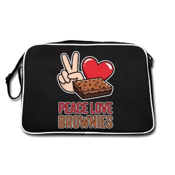 Brownies Saying Pastry Funny Brownie Gift - Retro Bag - black/white - Back