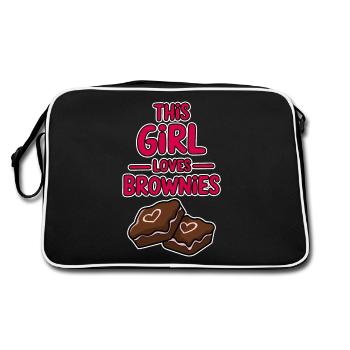 Brownies Saying Girl Funny Brownie Gift - Retro Bag - black/white - Back