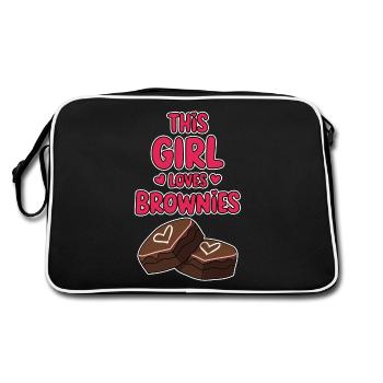 Brownies Saying Girl Funny Brownie Gift - Retro Bag - black/white - Back