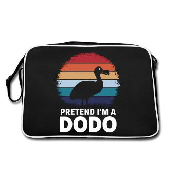 Dodo Spruch Dodo Vogel Lustiges Dodo Geschenk - Retro Tasche - Schwarz/Weiß - Hinten