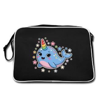 Narwhal Saying Narwhals Funny Narwhal Gift - Retro Bag - black/white - Back