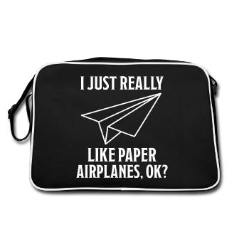 Avion en papier disant blague Avion en papier cadeau - Sac Retro - noir/blanc - Dos
