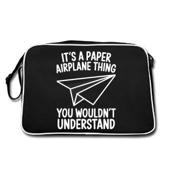 Avion en papier disant blague Avion en papier cadeau - Sac Retro - noir/blanc - Dos