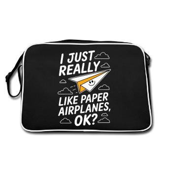 Avion en papier disant blague Avion en papier cadeau - Sac Retro - noir/blanc - Dos
