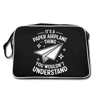 Avion en papier disant blague Avion en papier cadeau - Sac Retro - noir/blanc - Dos