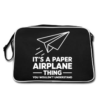 Avion en papier disant blague Avion en papier cadeau - Sac Retro - noir/blanc - Dos