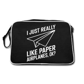 Avion en papier disant blague Avion en papier cadeau - Sac Retro - noir/blanc - Dos