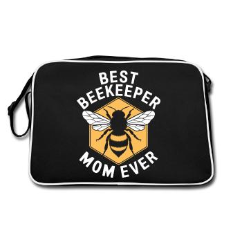 Beekeeper Saying Beekeeping Bee Funny Beekeeper Gift - Retro Bag - black/white - Back