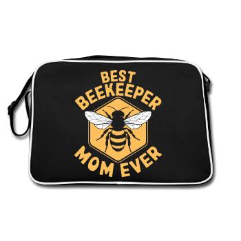 Beekeeper Saying Beekeeping Bee Funny Beekeeper Gift - Retro Bag - black/white - Back