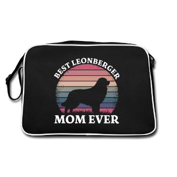 Leonberger Spruch Lustiges Leonberger Geschenk - Retro Tasche - Schwarz/Weiß - Hinten