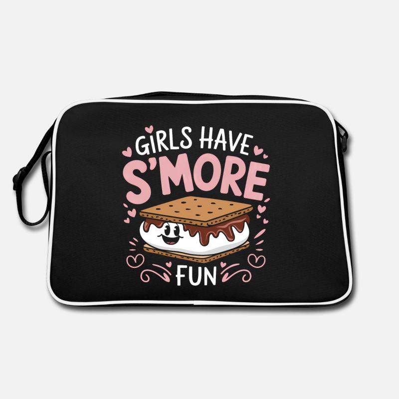 S´More Spruch Marshmallow Camping S´More Geschenk Retro Tasche