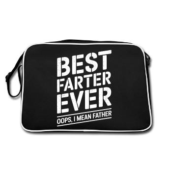 Fart Saying Farting Dad Pups Funny Fart Gift - Retro Bag - black/white - Back
