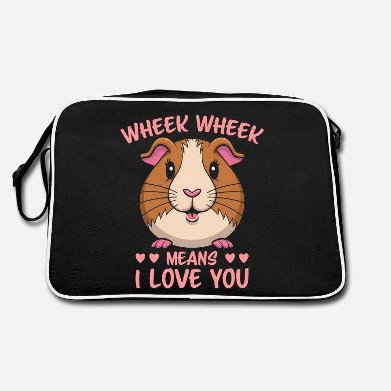 Meerschweinchen Spruch Meerschweinchen Geschenk - Retro Tasche - Schwarz/Weiß