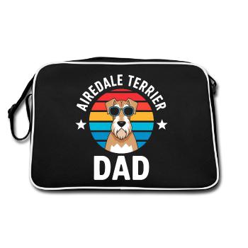 Airedale Terrier Dicton, Airedale Terrier Cadeau - Sac Retro - noir/blanc - Dos
