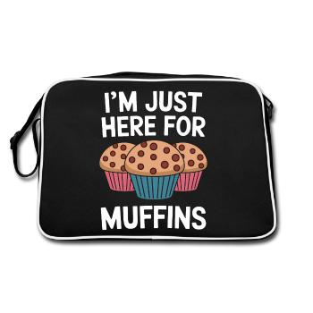 Muffin Disant Muffins Drôle Muffins Cadeau - Sac Retro - noir/blanc - Dos