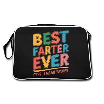 Fart Saying Farting Dad Pups Funny Fart Gift - Retro Bag - black/white - Back