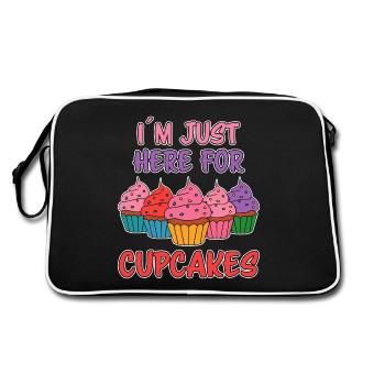 Cupcake Saying Cupcakes Funny Cupcake Gift - Retro Bag - black/white - Back