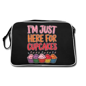 Cupcake Saying Cupcakes Funny Cupcake Gift - Retro Bag - black/white - Back