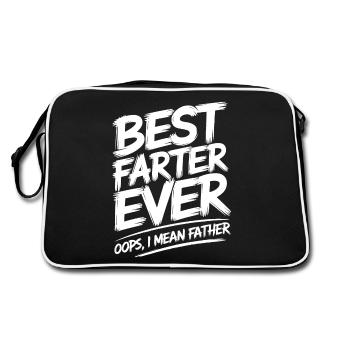 Fart Saying Farting Dad Pups Funny Fart Gift - Retro Bag - black/white - Back