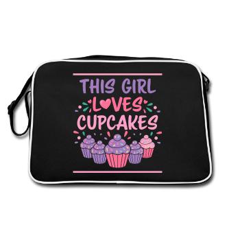 Cupcake Saying Cupcakes Funny Cupcake Gift - Retro Bag - black/white - Back