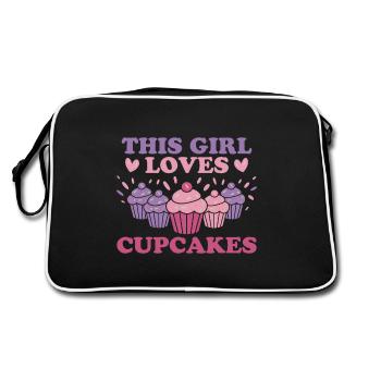 Cupcake Saying Cupcakes Funny Cupcake Gift - Retro Bag - black/white - Back