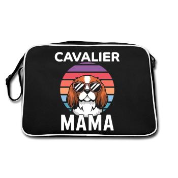 Cavalier King Charles Spaniel Disant Maman Cadeau - Sac Retro - noir/blanc - Dos