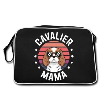 Cavalier King Charles Spaniel Disant Maman Cadeau - Sac Retro - noir/blanc - Dos