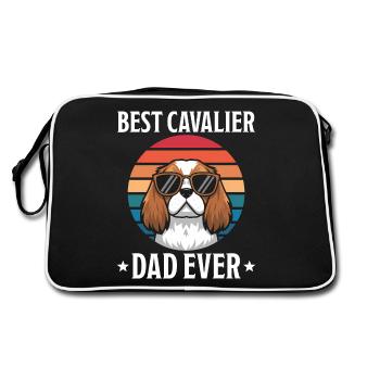 Cavalier King Charles Spaniel Disant Papa Cadeau - Sac Retro - noir/blanc - Dos