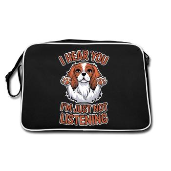 Cavalier King Charles Spaniel Dire Chien Cadeau - Sac Retro - noir/blanc - Dos