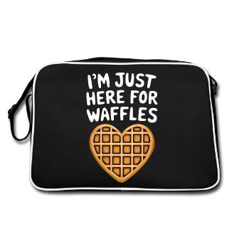 Waffles Saying Dessert Funny Waffles Gift - Retro Bag - black/white - Back