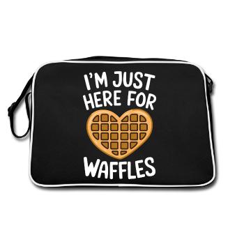 Waffles Saying Dessert Funny Waffles Gift - Retro Bag - black/white - Back