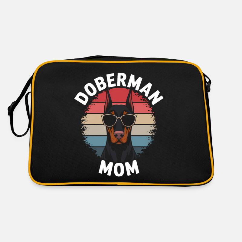 Doberman Saying Mom Funny Doberman Gift Retro Bag