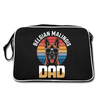 Berger Belge Dicton Malinois Cadeau - Sac Retro - noir/blanc - Dos