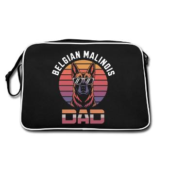 Berger Belge Dicton Malinois Cadeau - Sac Retro - noir/blanc - Dos