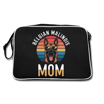 Berger Belge Dicton Malinois Cadeau - Sac Retro - noir/blanc - Dos