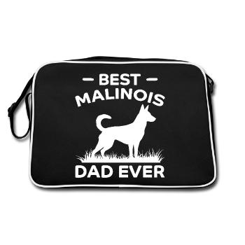 Berger Belge Dicton Malinois Cadeau - Sac Retro - noir/blanc - Dos