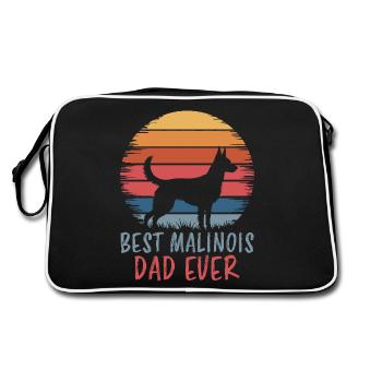 Berger Belge Dicton Malinois Cadeau - Sac Retro - noir/blanc - Dos