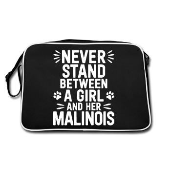 Berger Belge Dicton Malinois Cadeau - Sac Retro - noir/blanc - Dos