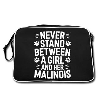 Berger Belge Dicton Malinois Cadeau - Sac Retro - noir/blanc - Dos