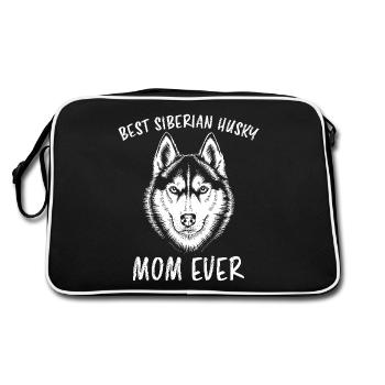 Siberian Husky Saying Siberian Huskies Gift - Retro Bag - black/white - Back