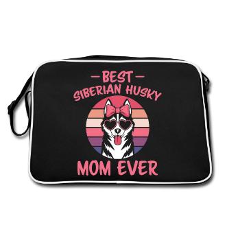 Siberian Husky Saying Siberian Huskies Gift - Retro Bag - black/white - Back