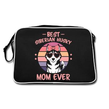 Siberian Husky Saying Siberian Huskies Gift - Retro Bag - black/white - Back