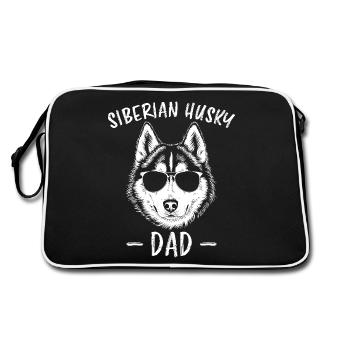 Siberian Husky Saying Siberian Huskies Gift - Retro Bag - black/white - Back