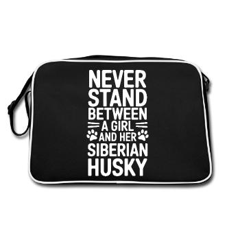 Siberian Husky Saying Siberian Huskies Gift - Retro Bag - black/white - Back