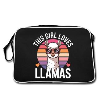 Lama Disant Alpaga Fille Drôle Lama Cadeau - Sac Retro - noir/blanc - Dos