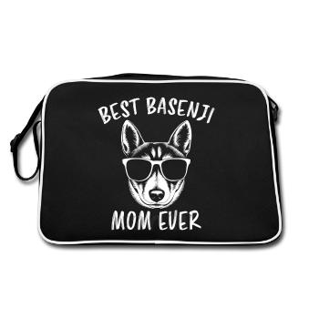 Basenji disant maman chien drôle Basenji cadeau - Sac Retro - noir/blanc - Dos