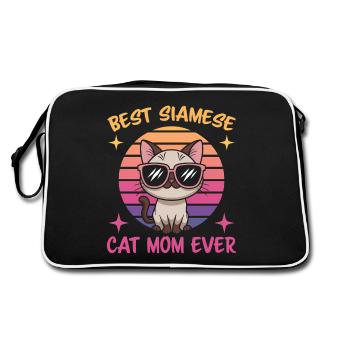 Chat siamois disant chat siamois maman chat siamois cadeau - Sac Retro - noir/blanc - Dos